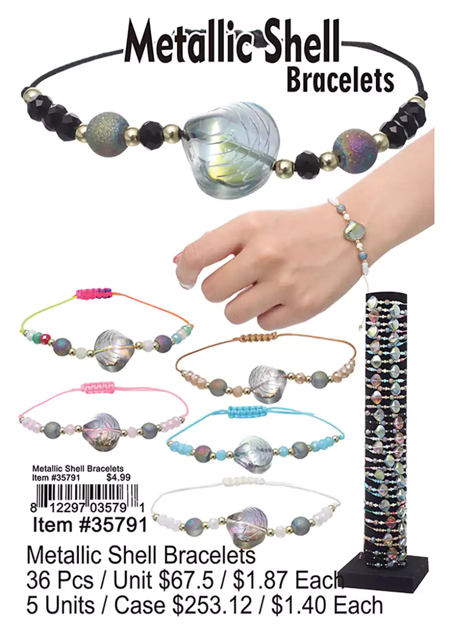 Metallic Shell Bracelets